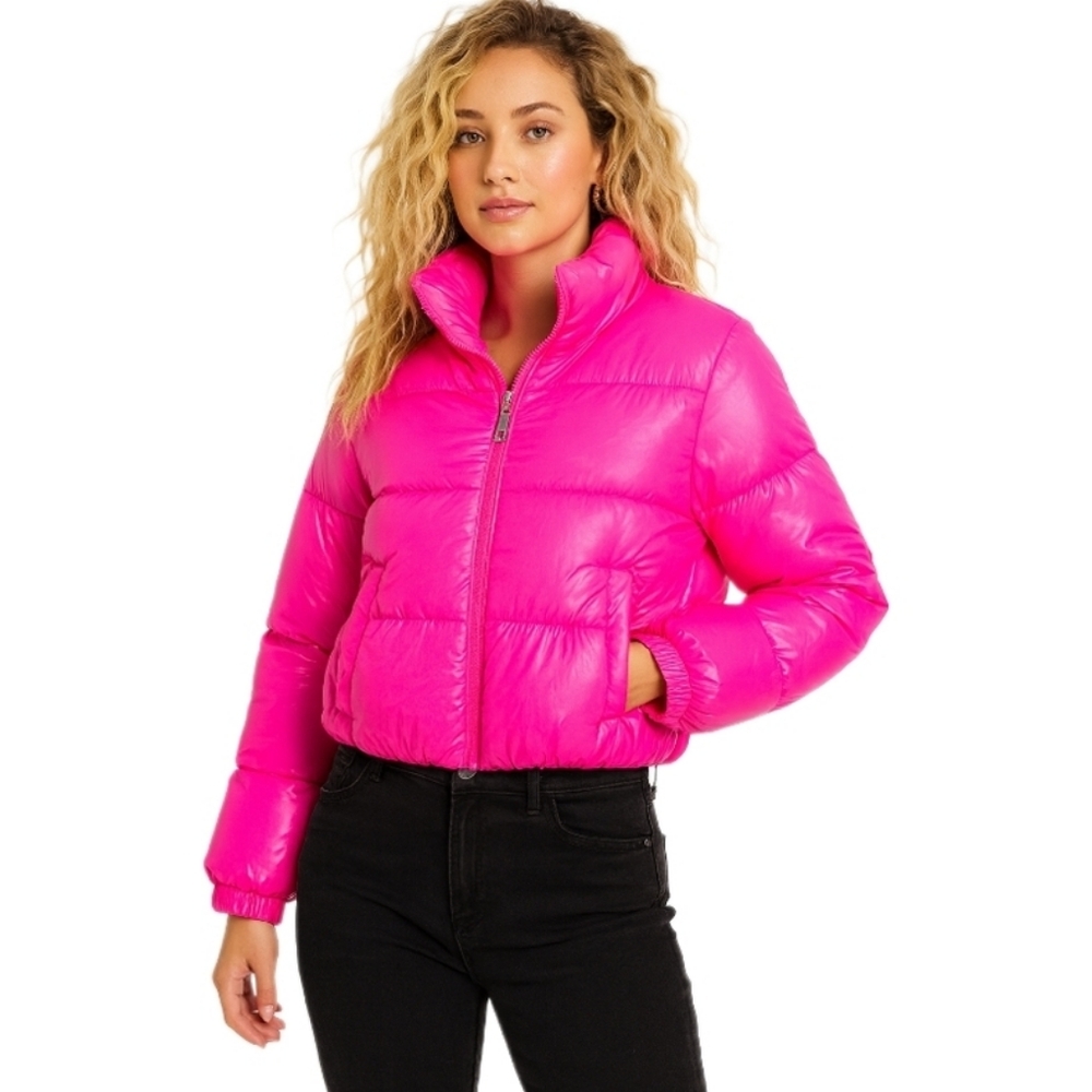 ZIAI Hot Pink Glossy Puffer Jacket NWOT